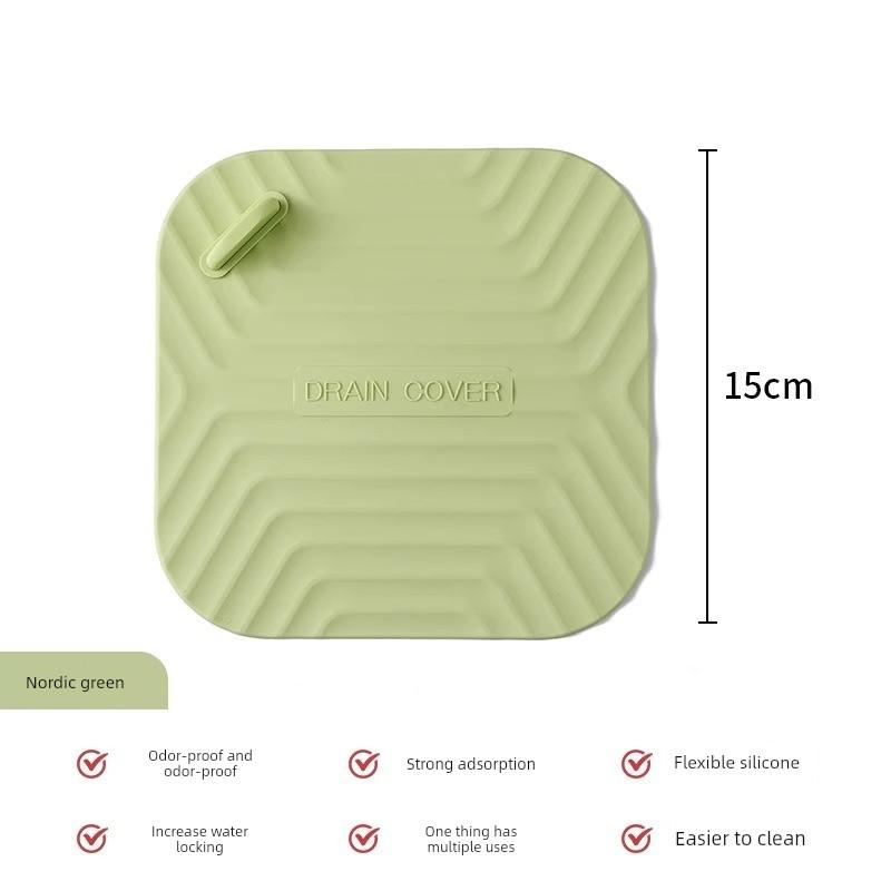 Floor Drain Deodorizer Silicone Mat Sewer Anti-Odor Device Sealing Cover Bathroom Toilet Floor Drain Sticker Sealing Cover