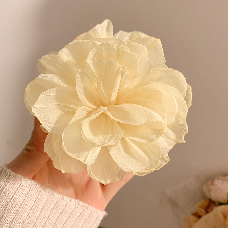 

Super Fairy Mesh Flower Grasping Clip Women New High-end Headwear Shark At Back Of Head Large Hairpin