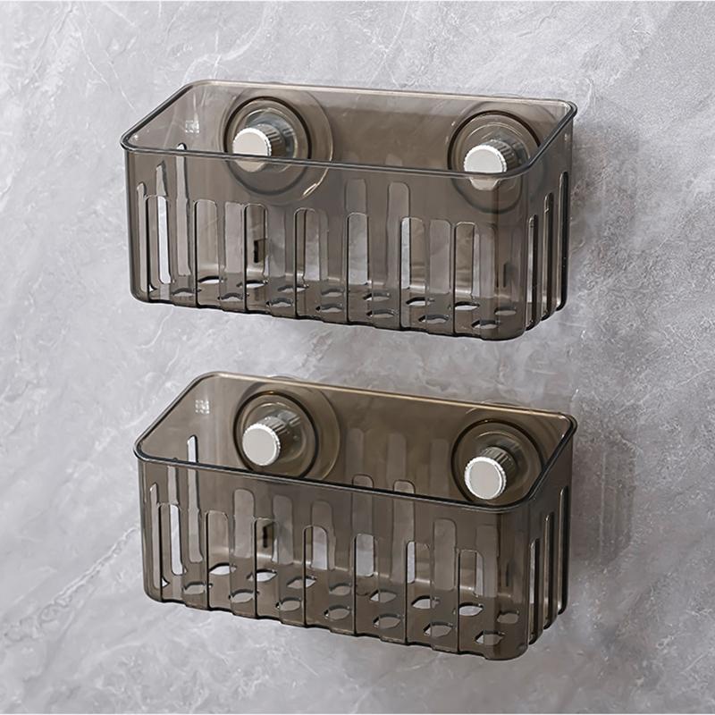 Suction Cup Sink Rack Faucet Drain Rack Multifunctional Basket Kitchen Sponge Rack Punch-free Wall Mount