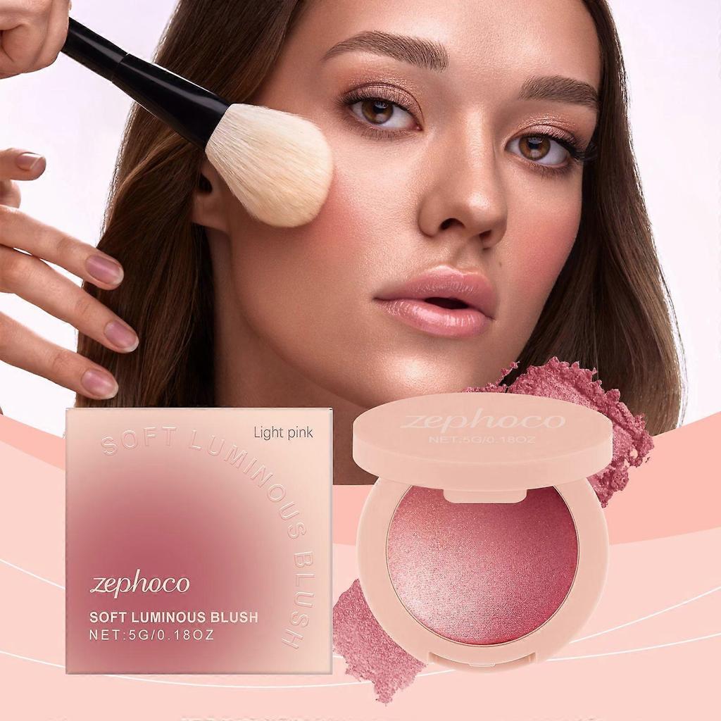 Zephoco Light Pink Micro-Luminous Pearl Blush Creates A Natural Skin-Looking, Rosy, Radiant, And Delicate Blush