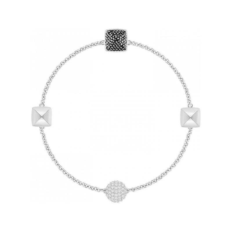 Swarovski Remix Collection Remix Spike Invisible Magnetic Closure Design Crystal Bracelet Women s Silver 5365762