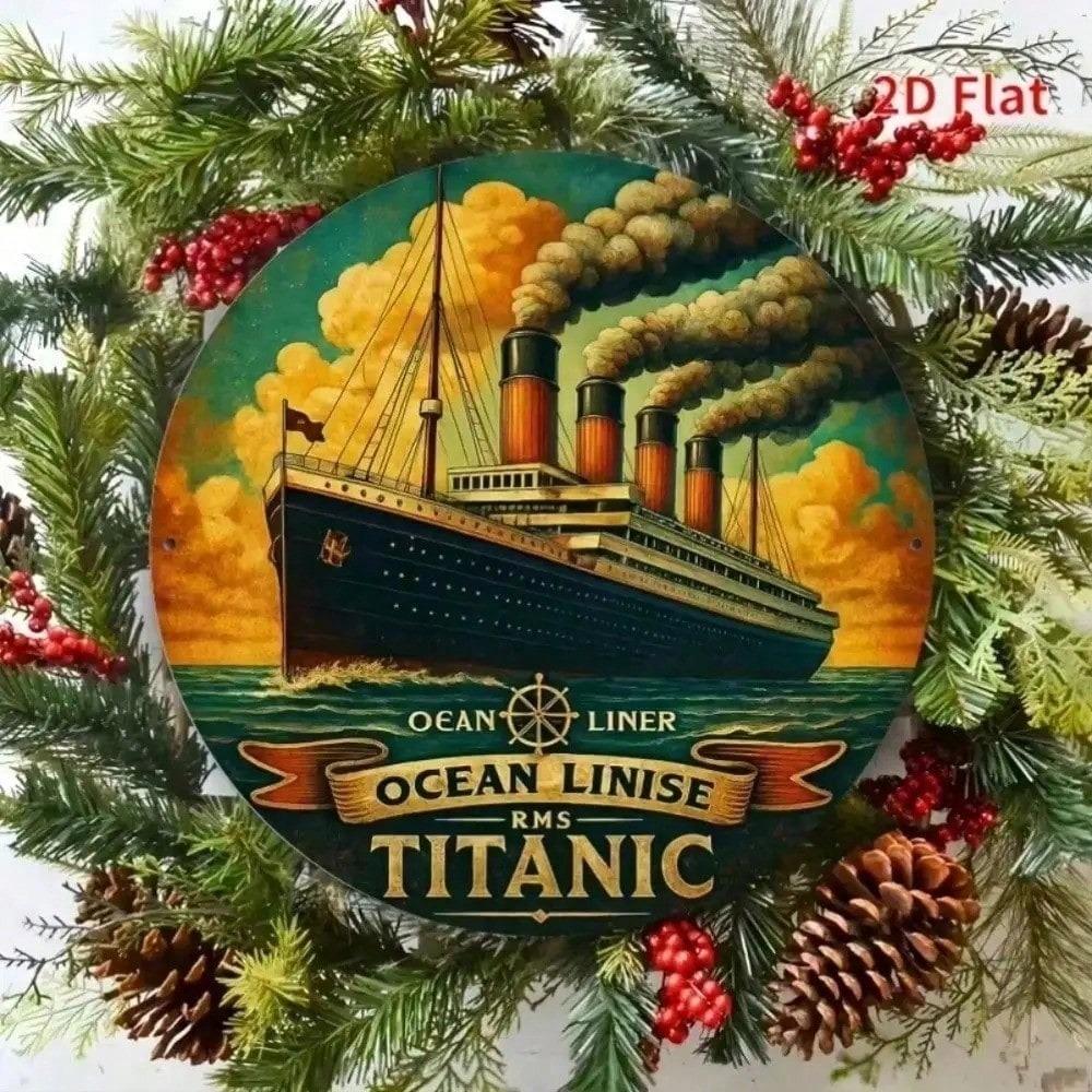 Vintage Steampunk Ship Metal Plaque, 2D Retro Nautical Wall Art for Living Room Office Home Decor, Unique Gift