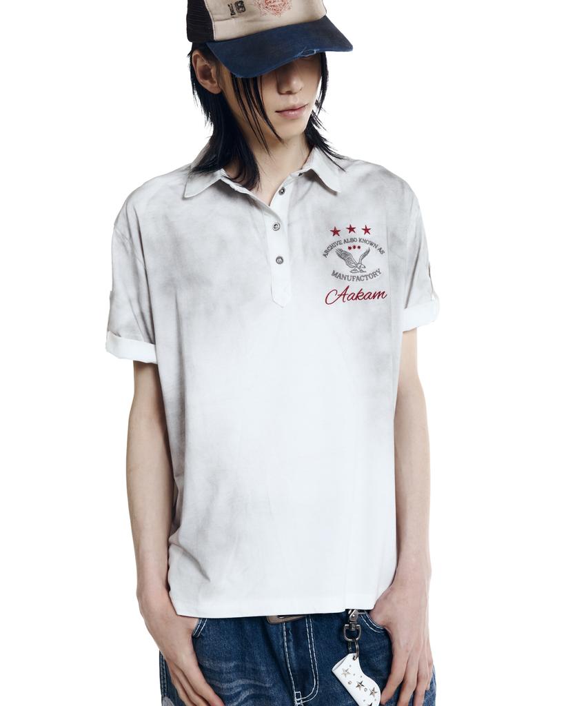 AAKAM Dirty Washed Pk Half Top (White)