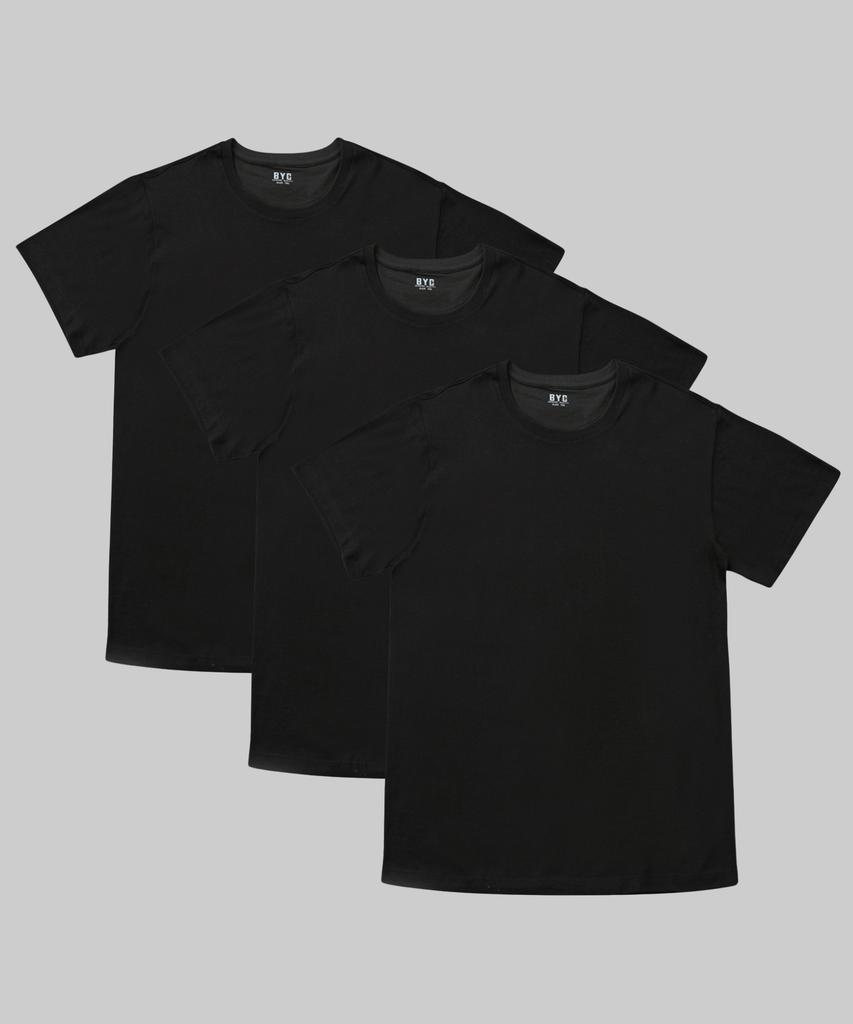 BYC Pure Cotton Short Sleeve Round Neck T-Shirt 3-Pack (2 Colors)