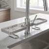 Stainless Steel Bathroom Counter Shelf Anti Slip Faucet Sink Drying Shelf  Mirror Front