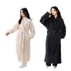 Women's Long Flannel Fleece Bathrobe - Thick, Warm, Plus-Size Velvet Robe for Autumn & Winter