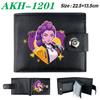 K-Pop Demon Hunters Wallet Black Soft Leather Snap Closure with Zipper Coin Pocket 1pcs