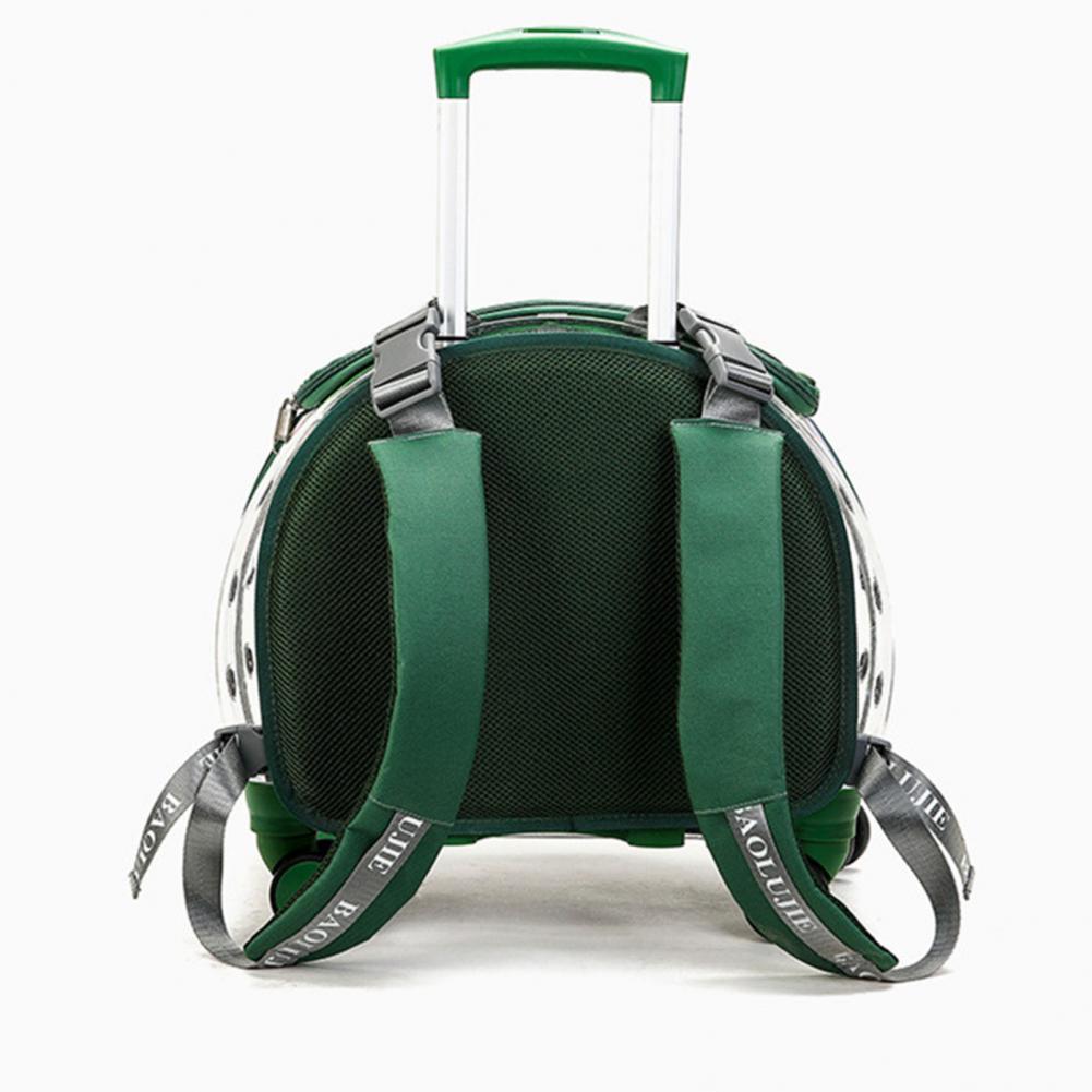 Trolley per Animali Domestici Fori di Ventilazione Trasparenti Ruote Silenziose Zaino Portatile Comodo per Gatti Cani