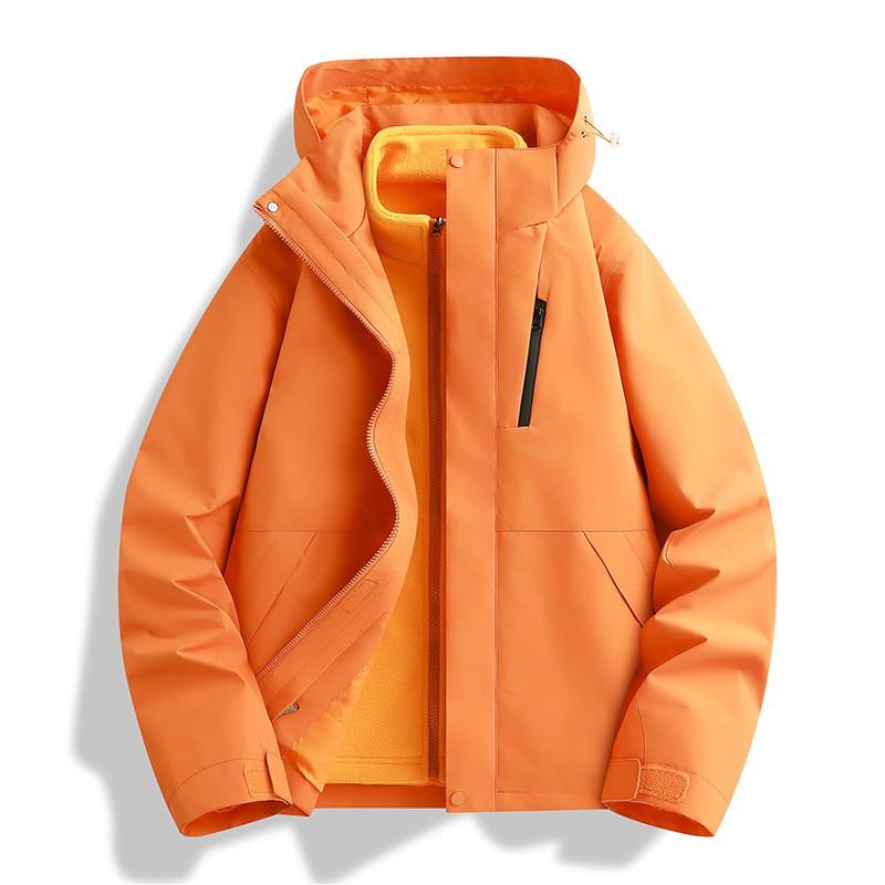 Couple 3-in-1 Waterproof Jacket Solid Color Outdoor Casual Sport Coat Men Women