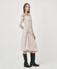 Etmont One Off Shoulder Shirring Dress, Beige