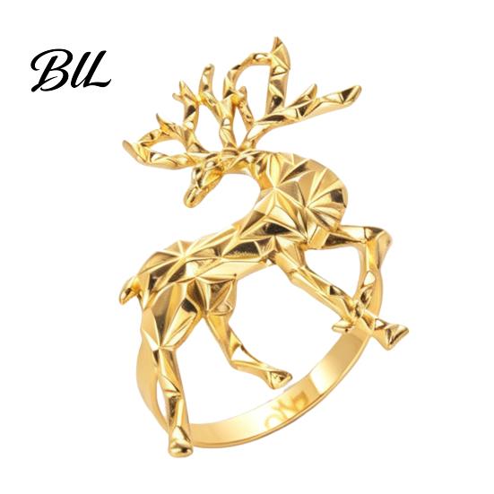 Silver Table Decor Christmas Deer Napkin Ring, Faceted Metal Elk Holder, Reusable Rings Ring for Xmas Holiday Wedding Receptions Dining Decoration
