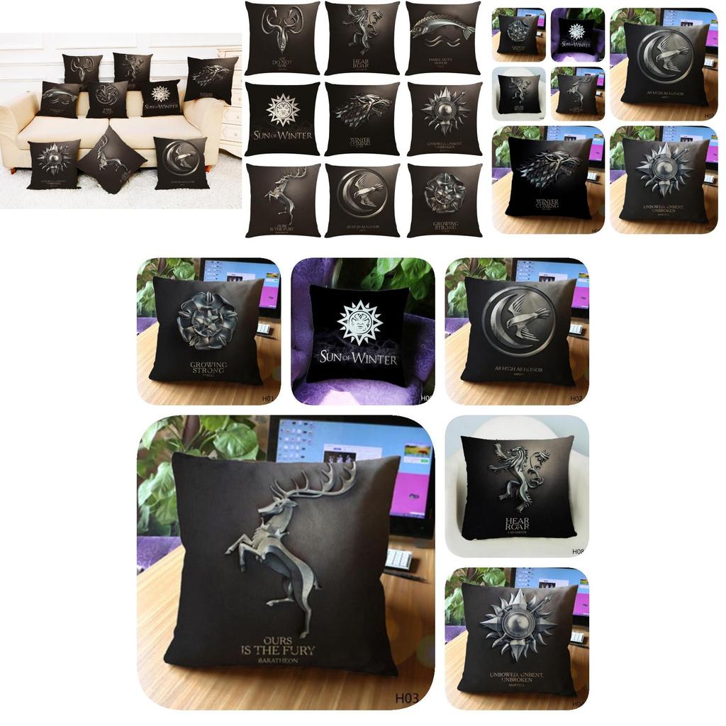 Soft Thick Cotton Linen Game Of Thrones Inspired Cushion Cover For Home And Auto