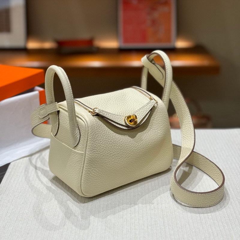 2026 new first-layer cowhide tc cowhide 19cm mini lindy bag crossbody leather medicine bag genuine leather women's bag
