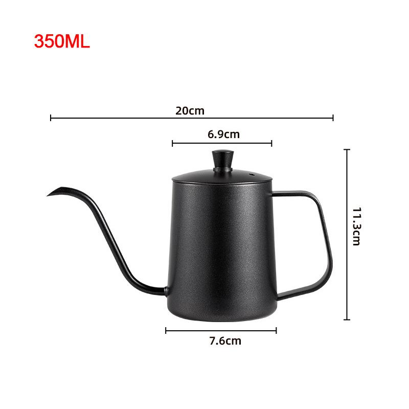 350ml 600ml Drip Kettle Coffee Tea Pot Non-stick Coating Food Grade Stainless Steel Gooseneck Drip Kettle Swan Neck Thin Mouth