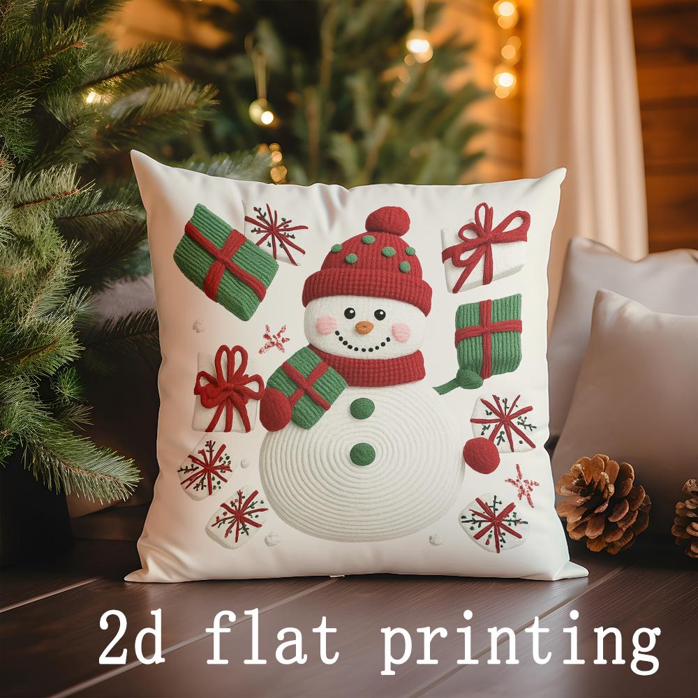 Decorazioni per la casa Natale Stampe festive Copricuscini Motivo Copricuscino Adatto per Divano Camera da letto Auto Copricuscino