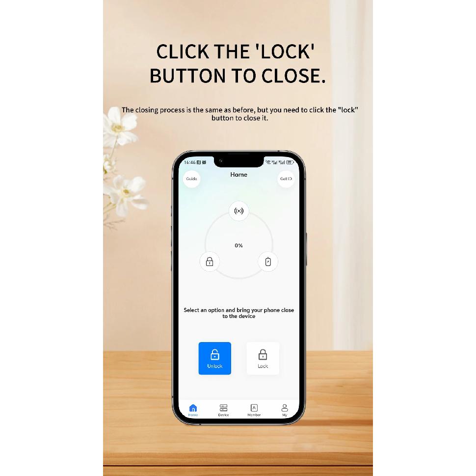 TOMZN NFC Passive Intelligent Padlock Keyless No Keyway Waterproof Theft-proof Thickened Body Lock/Unlock Record Nfc Lock APP