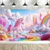 Tauabdruck Einhorn Geburtstag Dekoration Hintergrund Babyparty Fotografie Hintergrund Süßigkeitenbrücke Geburtstagsparty Banner Foto Requisiten