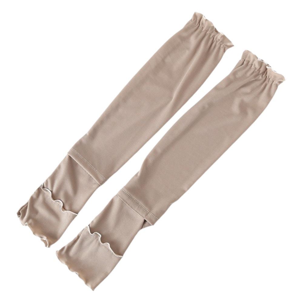 Ruffles Sunscreen Arm Sleeves Solid Color Cycling Arm Cover Breathable Ice Silk Arm Sleeves  Ladies