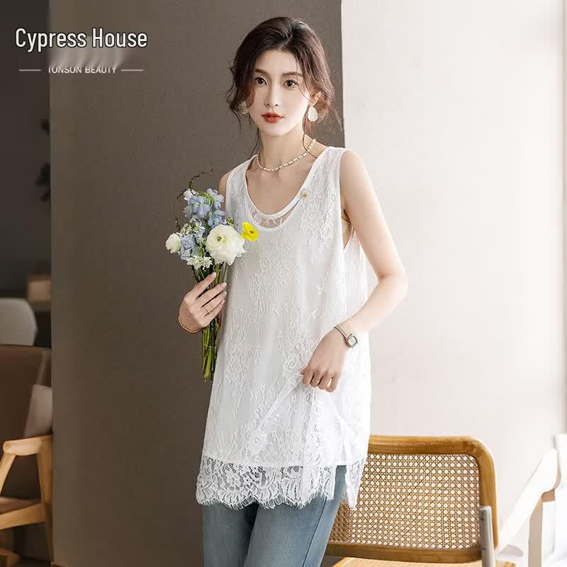 Women s Elegant Lace Patchwork Sleeveless Vest Top XL