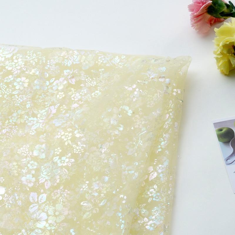 1/3/5 jardów iridescentna gradientowa drukowana tkanina siatkowa na ręcznie robione DIY szycie odzieży spodni spódnic akcesoria dekoracyjne wykończenia kokardek