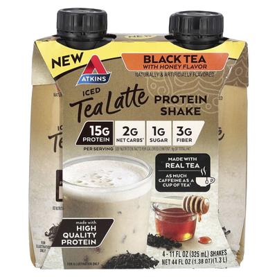 Iced Tea Latte Protein Shake, Black Tea with Honey, 4 Shakes, 325Ml (11Fl Oz) Each