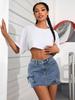 European & American 3D Bow A-line Denim Mini Skirt