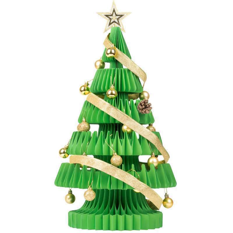 2025 Creative Origami Christmas Tree Ornaments for Home & Living Room Décor