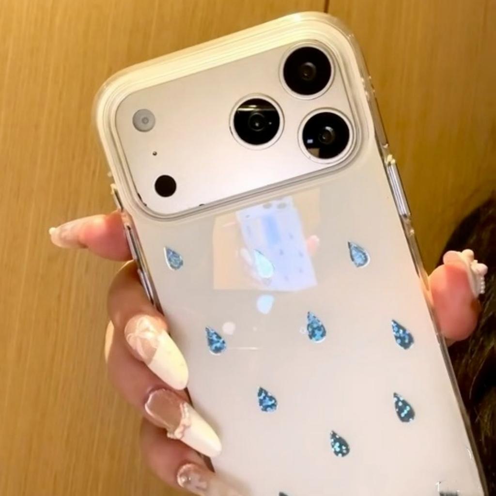 Blue Raindrop iPhone 17 Pro Case for iPhone 16 Pro Max 14 15 Protective Cover Durable Slim Fit