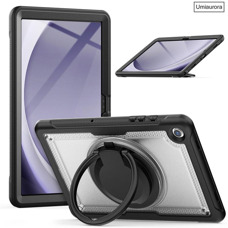 For Samsung Tab A9 8.7 SM-X110 A9+ A11+ Plus 11 Inch SM-X230 X210 X130 Pull Ring Stand Strap Tablet Case Shockproof Armor Funda
