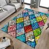 1PC Stained Glass Mosaic Extra Large Non Slip Floor Carpet, Office, Family, Bedroom, Large Area Rug Indoor Rugs, Vibrant Colors