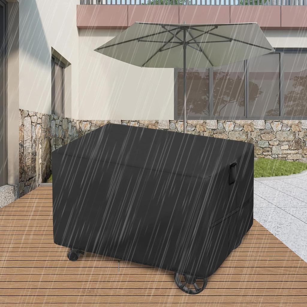 Outdoor Grill Cart Cover Grill Cart Dust Cover For BBQ Oxford Fabric Cloth Waterproof Protector With Handles For Lawn Barbecue