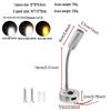 12V LED RV Bedside Reading Light with USB, 3W Yacht Marine Interior Lamp.