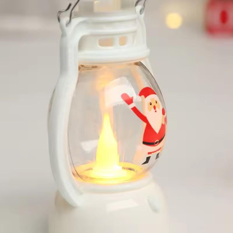 Portable LED Christmas Santa Claus Snowman Lanterns Indoor Decor Lights Battery Powered for Home Xmas New Year Navidad Ornaments