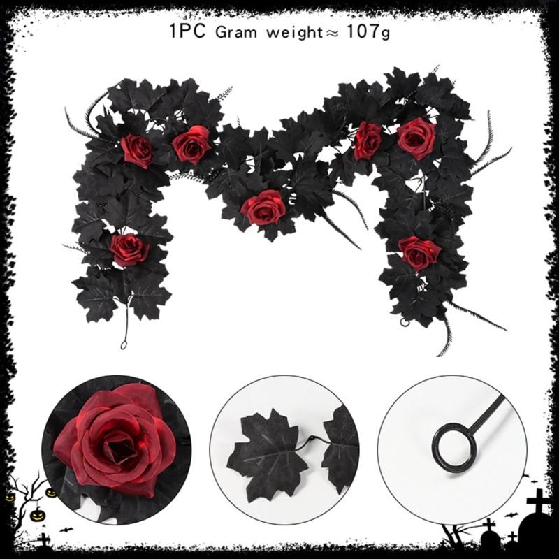 Flexible Artificial Maples Leaf Garlands Indoor Outdoors Halloween Theme Decors Easy Setups Sustainable Plastic Materials