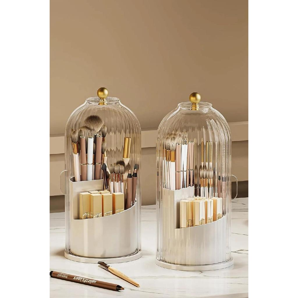 Brush Cosmetic Makeup Organizer Organizer With Cover 360 Rotatable Stand