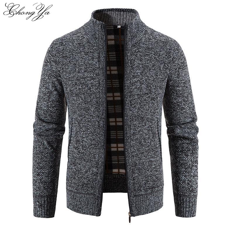 Men's Cardigan Jacket Zipper Knit Shirt Shirt Men's Tops