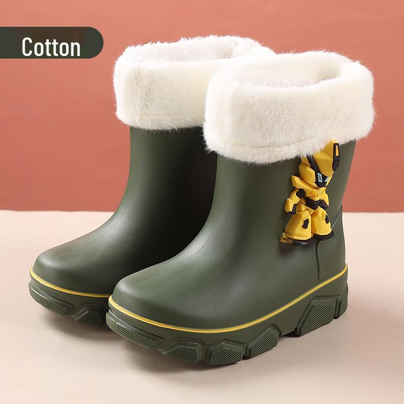 Children's Waterproof Non-slip Rain Boots for Kindergarten - Cute and Comfy with Velvet Lining