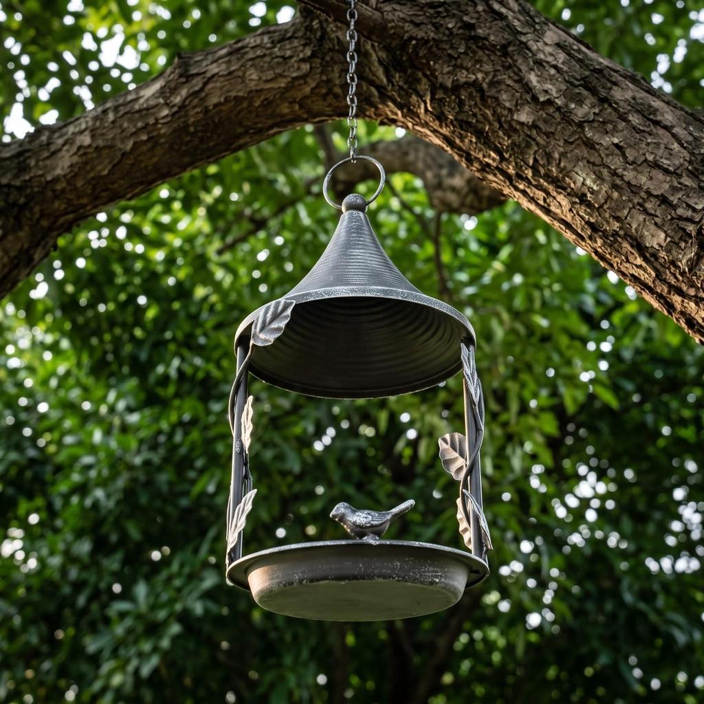 Hanging Bird Feeder Distressed with Tray Sturdy for Gardeners