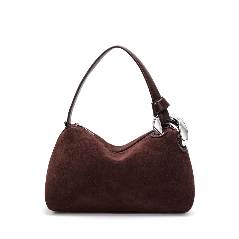 Aidanni Vintage Matte Cowhide Pillow Bag, Women's Handbag, Large-Capacity Commuter Shoulder & Crossbody Bag, Textured Ladies Bag