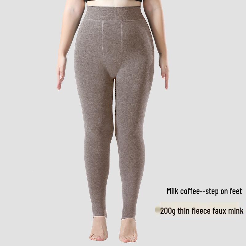 Women's Plus Size Warm Autumn/Winter Leggings: Velvet-Lined, Cotton, No Drooping, Fits Up To 200 Jin