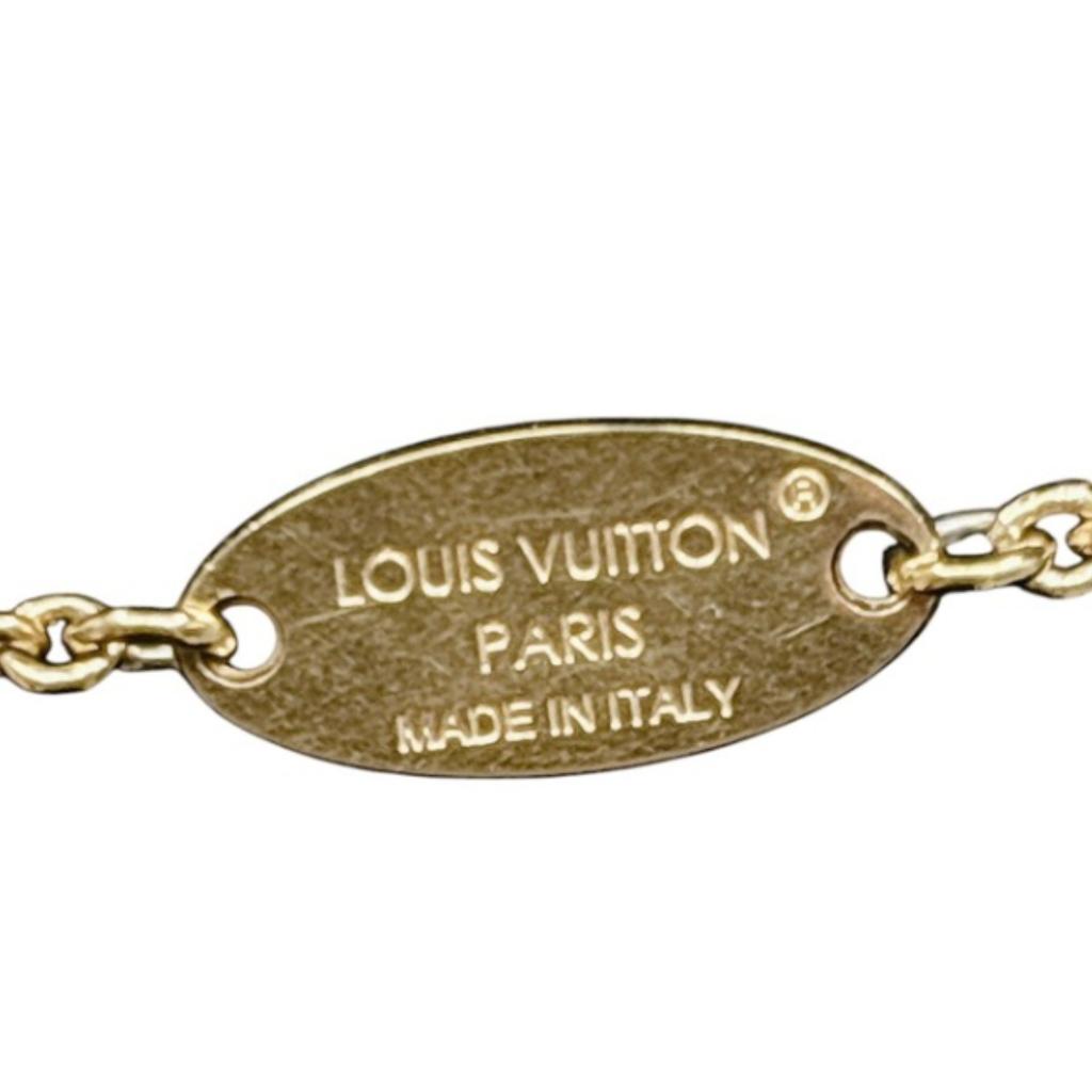 LOUIS VUITTON Perle Necklace Collier Essential V Gold Plated gold Women M00857 Used