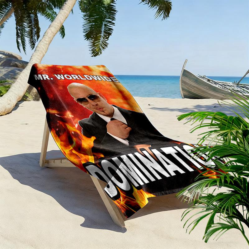 Mr. Worldwide Print Beach Towel, Large Soft Quick Dry Towel for Beach Camping Swimming