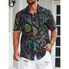 Men's Casual Minimalist Contrasting Pattern Print Hot Selling Summer Hawaiian Vacation Shirt