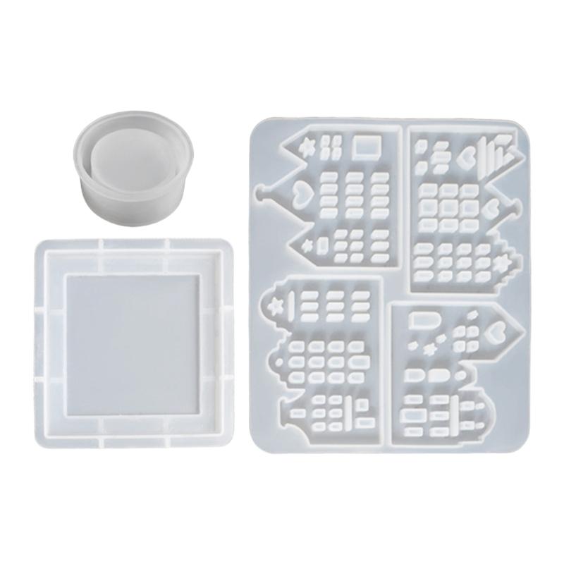 Künstlerische Silikonform Hausform Figurenformen Kerzenhalterformen für Festivalgeschenke und zur Beteiligung an Familienbasteln