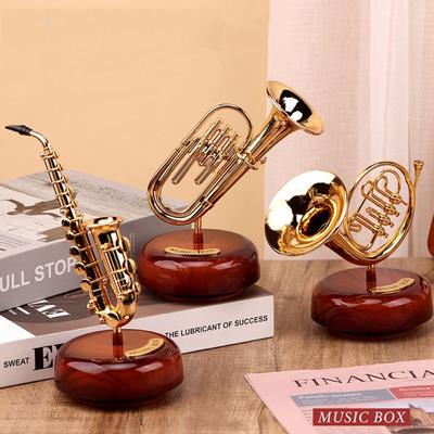 Boîte à musique pour instrument de style nordique, figurines miniatures créatives, guitare, saxophone, boîte à musique pour la décoration de la maison, artisanat