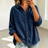 Damen Casual Cord-Strickjacke Jacke Langarm Top für Herbst Winter Alltagskleidung