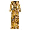 Plus Size Women's V-Neck Print A-Line Chiffon Dress