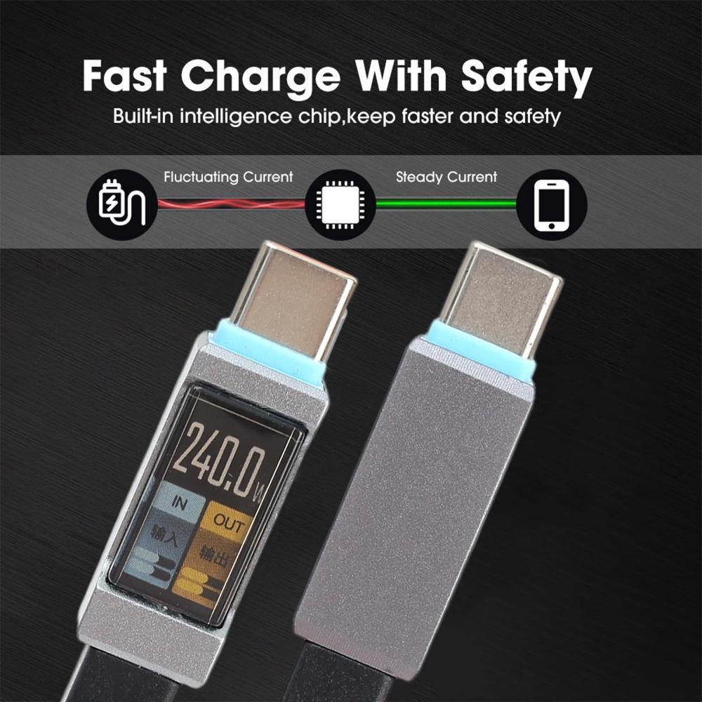 PD 240W USB C To Type C QC3.0 Fast Charging Cables Dual Type-C Charger Data Braided Cords for IPhone 17 16 15 Samsung Xiaomi