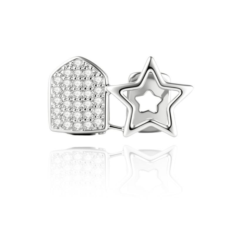 1/2Pcs Geometric Irregular Tooth Grill Dual Hollow Five Star Dental Decor for Club Night Out Styling