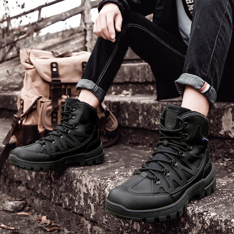 Large Size Outdoor Field Training High-top Desert Combat Boots Training Men's Shoes Men's Mountaineering Shoes Outdoor Sports Shoes